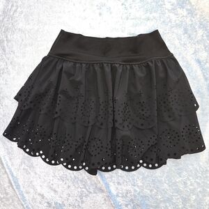Aerie Black Eyelet Skater Skirt
